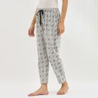 Women's Light Grey Printed Full-Length Pyjama, Melange Light Grey, small image number null