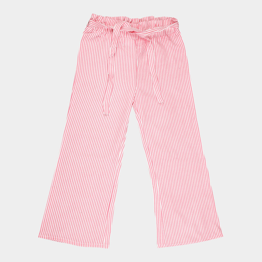 Girls Printed Pull Ups Trousers, Pink, large image number null