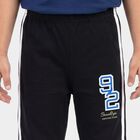 Boys Black Straight Fit Graphic Printed Pyjama, काला, small
