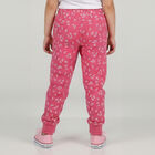 Girls' Bright Pink Floral Printed Cotton Blend Pyjama, गुलाबी, small image number null