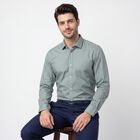 Men's Sage Green Spread Collar Formal Shirt, गहरा हरा, small
