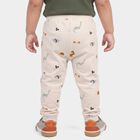 Infants Beige Jogger Graphic Printed Cotton Pyjama, गहरा पीला, small