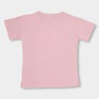 Girls' Light Pink Crew Neck Short Sleeve T-Shirt, हल्का गुलाबी, small image number null