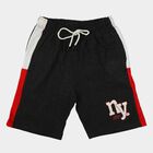 Boys' Black Regular Fit Athletic Bermuda Shorts, चारकोल, small