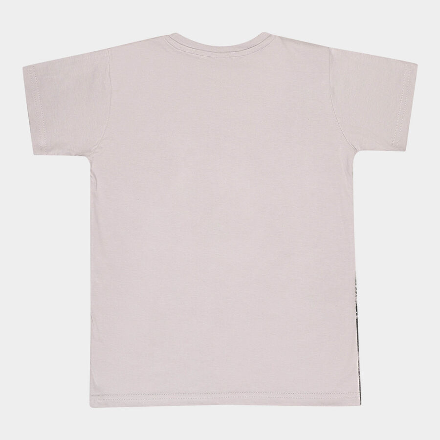 Boys Cotton T-Shirt, Light Grey, large image number null