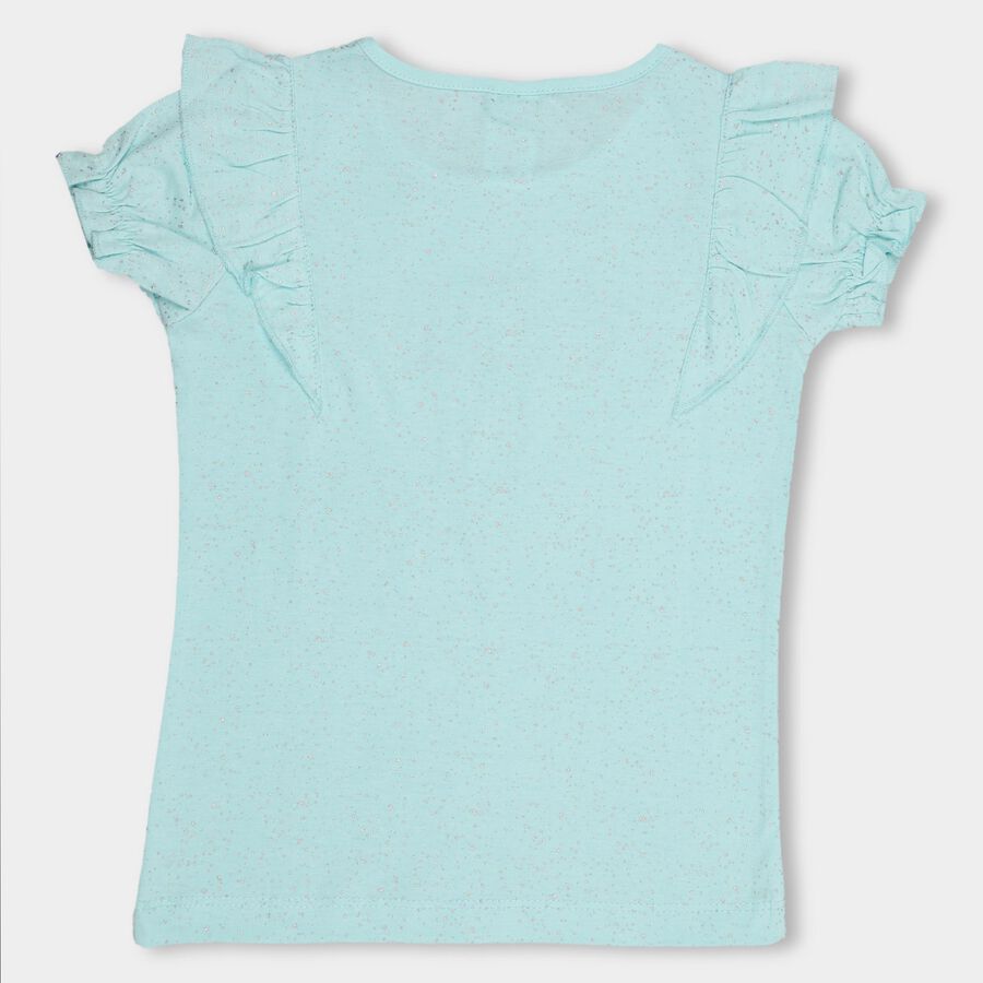 Girls' 100% Cotton T-Shirt, एक्वा, large image number null