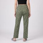 Women's Olive Green Straight Fit Abstract Printed Pyjama, Olive, small
