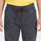 Boys Dark Grey Straight Fit Drawstring Jeans, Dark Grey, small