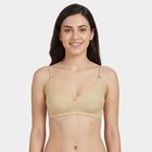 Women's Beige Cotton Non-Padded Wire-Free Everyday Bra, Beige, small
