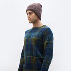 Men's Muted Brown Knitted Beanie Cap, भूरा, small