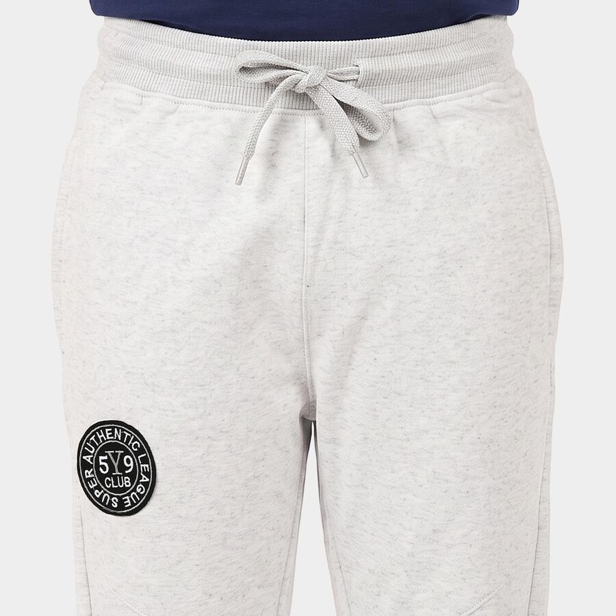 Boys Ecru Melange Jogger Fit Logo Print Pyjama, Ecru Melange, large