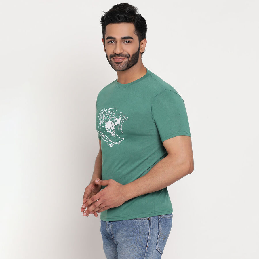 Round Neck T-Shirt, Dark Green, large image number null