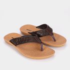 Men's Tan PU Thong Slip-On Sandals, Tan, small