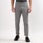 Men's 100% Cotton Slim Fit Casual Trousers, Light Grey, small image number null
