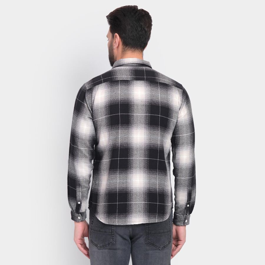 Men's 100% Cotton Casual Shirt&nbsp;&nbsp;, काला, large