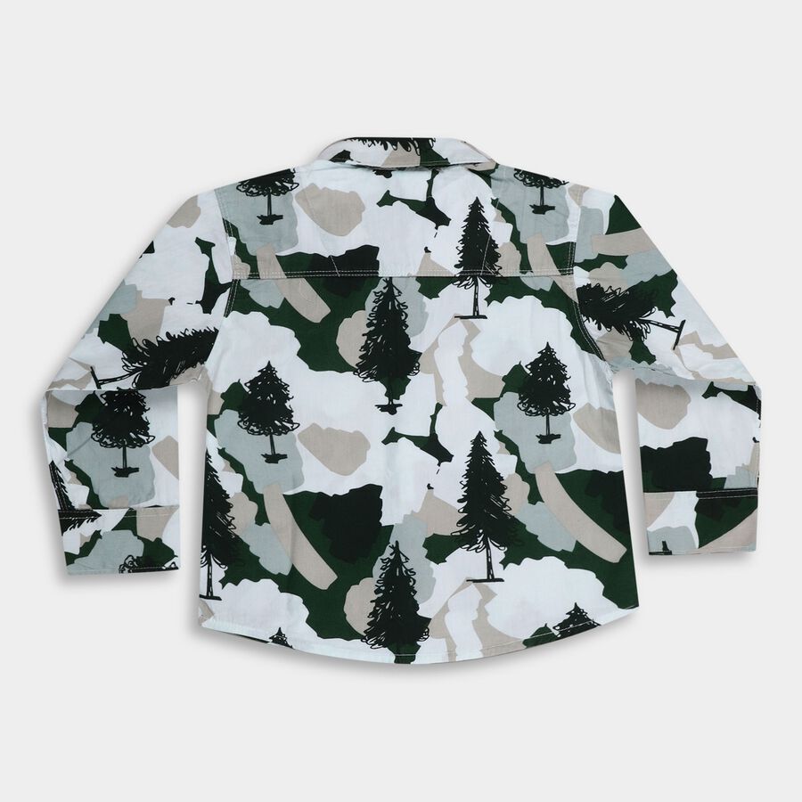 Boys' 100% Cotton Casual Shirt, गहरा हरा, large image number null