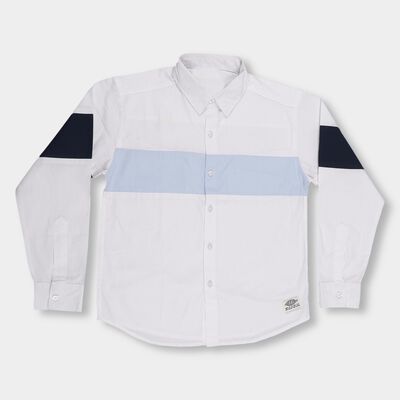 Boys Rich Eggshell White Full Sleeve Classic Casual Shirt