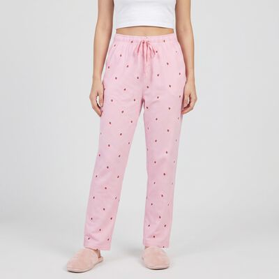 Women's Off White Straight Fit Strawberry Lounge Pyjama