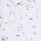 Infants Beige Cotton Half Sleeve Classic Collar Casual Shirt, Beige, small