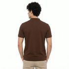 Men's Brown Cotton Polo Neck Polo T-Shirt, Brown, small