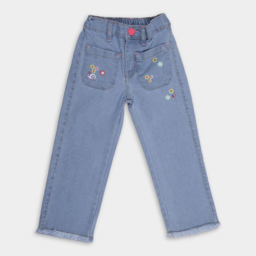 Girls' Jeans , हल्का नीला, large image number null