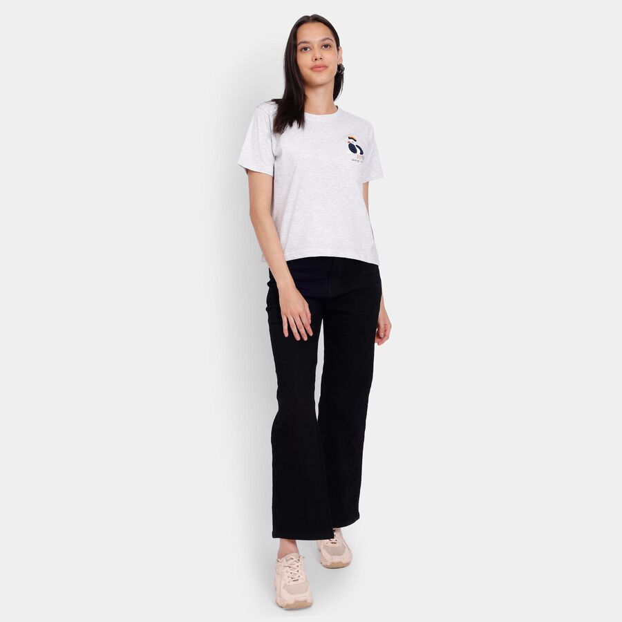Ladies'  Crop  Top, मिश्रित हल्का ग्रे, large image number null