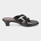 Women's Jet Black Buckle Strap Heeled Sandals, काला, small image number null