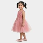 Girls' Pink Fit and Flare Lace Bodice Party Wear Frock, Light Pink, small