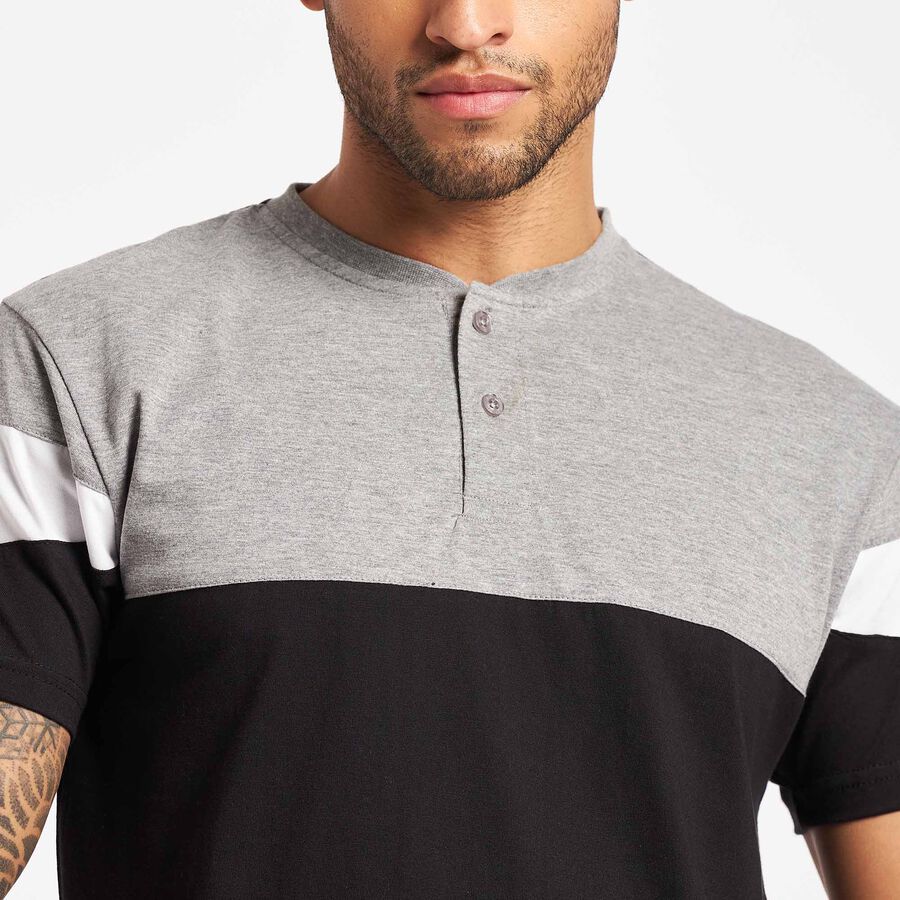 Henley T-Shirt, Black, large image number null