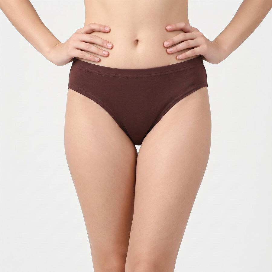 Women's Brown Regular Fit Panty, भूरा, large