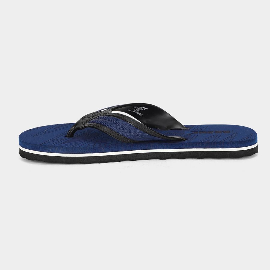 Men's Navy Blue Thong Strap Slip-On Flip-Flops, Navy Blue, large