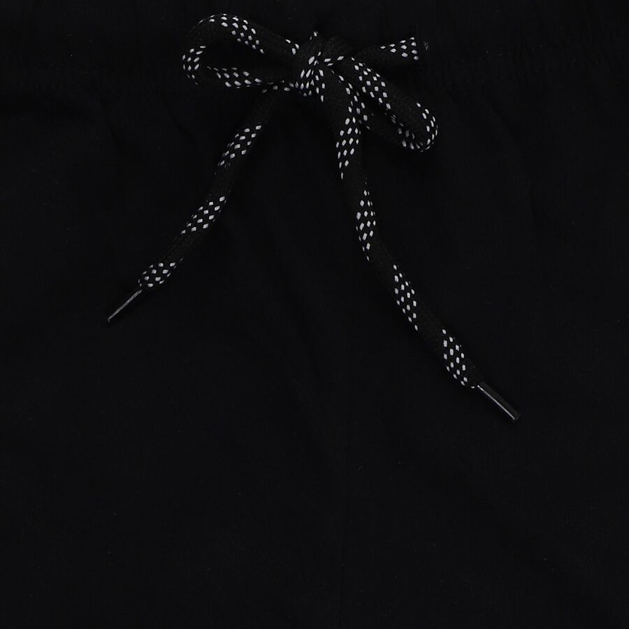 Boys Cotton Blend Bermuda Shorts, काला, large