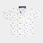 Infants Cotton Printed Shirt, White, small image number null
