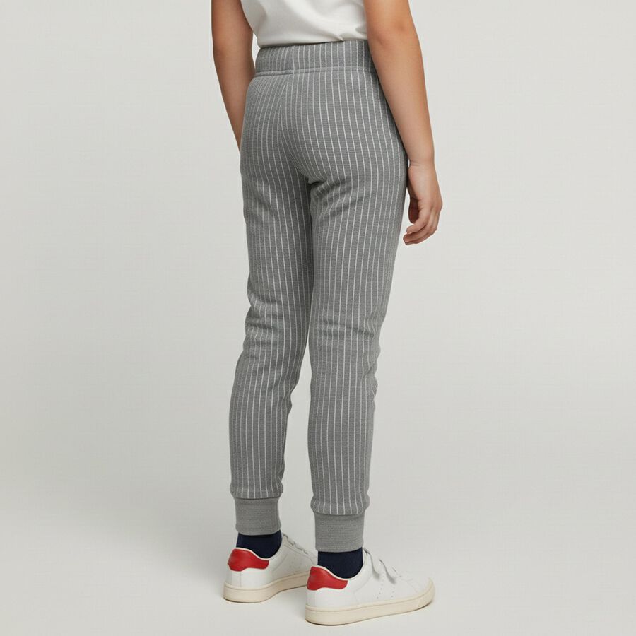 Girls Muted Charcoal Grey Thermal Lower, Melange Mid Grey, large image number null