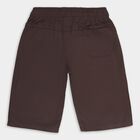 Boys' Deep Chocolate Brown Relaxed Fit Cotton Jamaican Shorts, हल्का ग्रे, small image number null