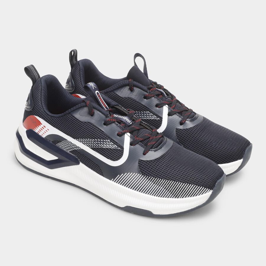 Men's Lace-Up Sports Shoes, नेवी ब्लू, large image number null
