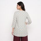 Women's Light Blue Notch Neck Floral Printed Kurti, Light Blue, small