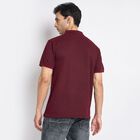 Men's Collared Half Sleeves T-Shirt, Wine, small image number null