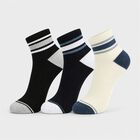 Men's Ankle Length Pack of 3 Socks ( Grey, Black, White ), Black, small