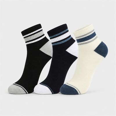 Men's Ankle Length Pack of 3 Socks ( Grey, Black, White )