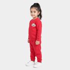 Girls Fuchsia Round Neck Lounge Hipster Set, रानी (फ्यूशिया), small
