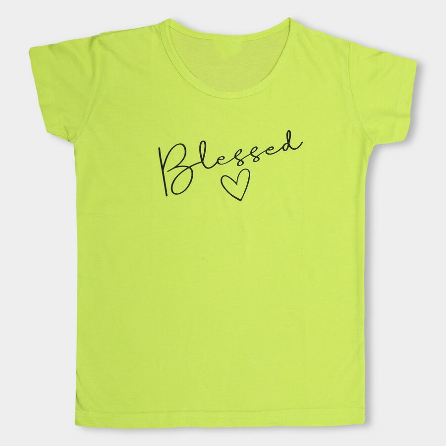 Girls' T-Shirt , हल्का हरा, large image number null