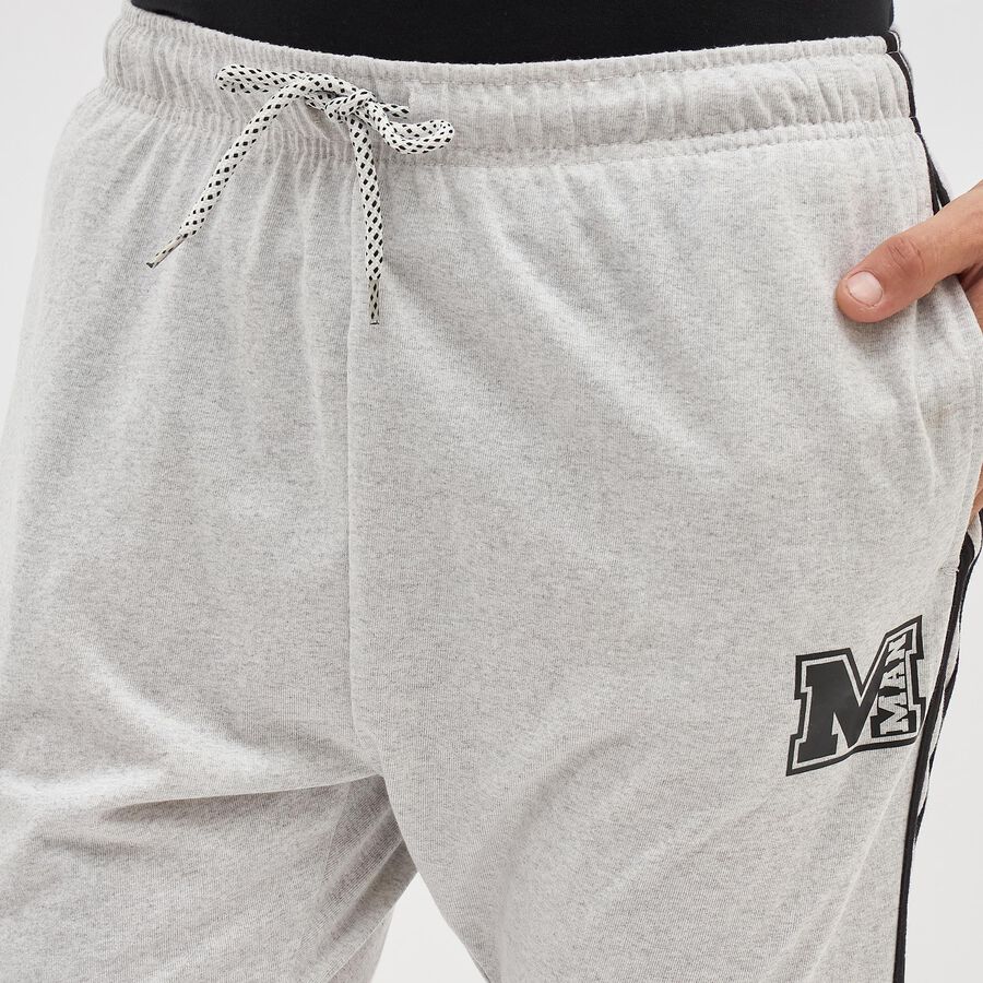 Men's Light Heather Grey Regular Fit Side-Striped Bermuda Shorts, मिश्रित हल्का ग्रे, large image number null