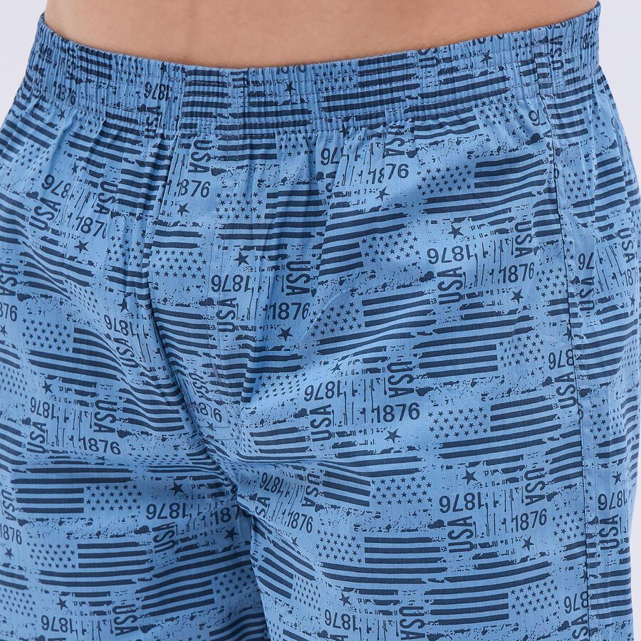 Men's 100% Cotton Boxers, Mid Blue, large image number null