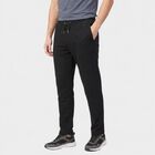 Men's Black Straight Fit Solid Track Pants, काला, small