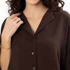 Women's Brown Solid Ethnic Set, Brown, small