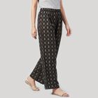 Women's Black Regular Fit Printed Palazzos, काला, small