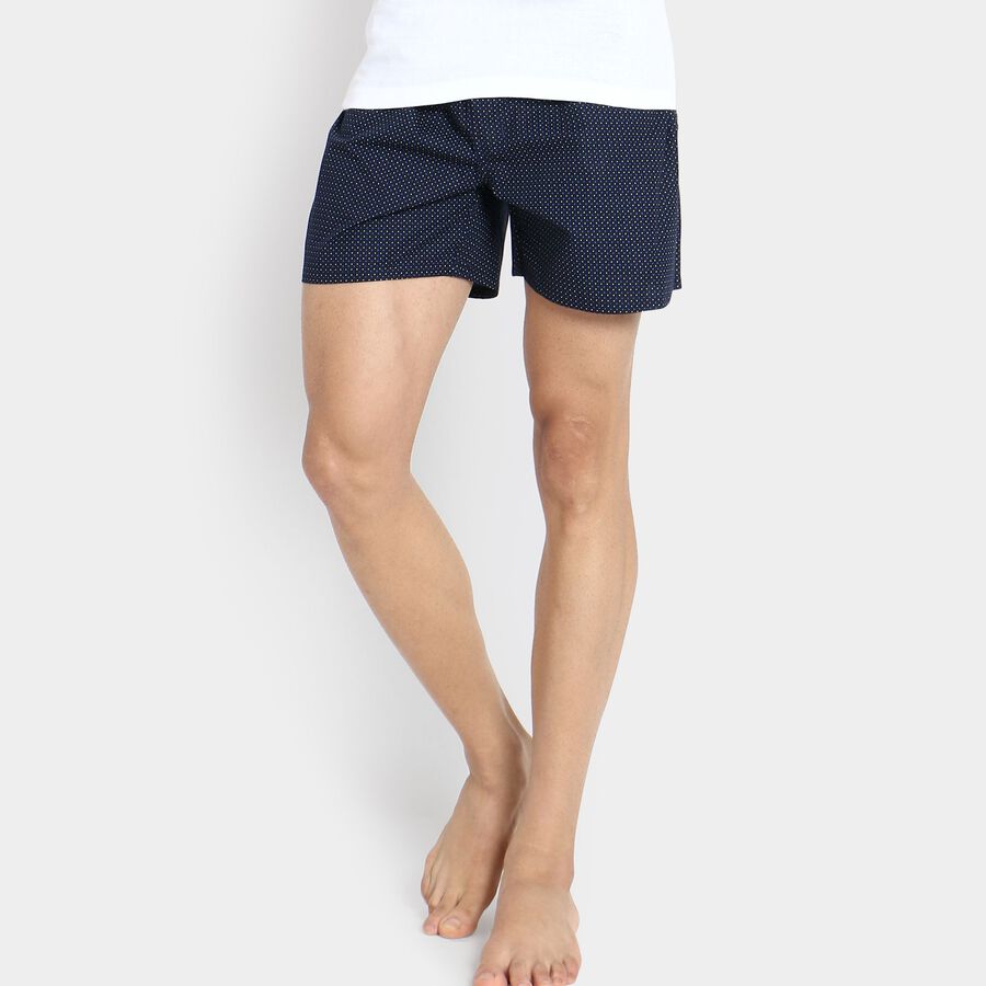Men's 100% Cotton Boxers, Navy Blue, large image number null
