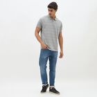 Men's Light Grey Polo Collar Casual T-Shirt, हल्का ग्रे, small image number null