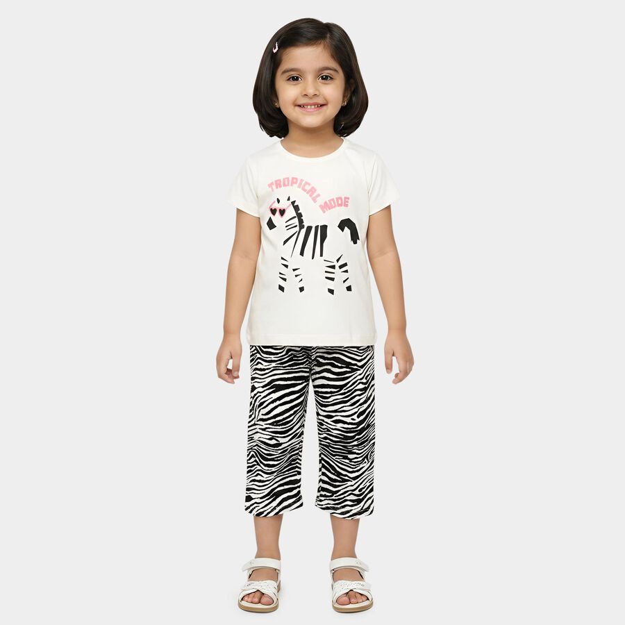 Girls Beige Casual Upper and Bottom Set, गहरा पीला, large
